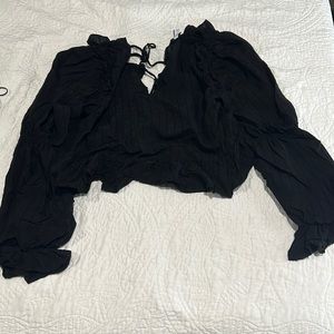 Black Striped top shop blouse